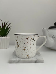 Fine Bone China Mug with Speckles Black and Gold - Trendy Barn Interiors