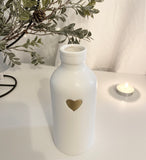 White Heart Bottle Vase