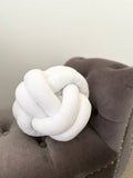 Plush White Knot Cushion - Trendy Barn Interiors