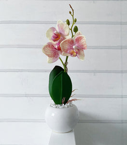 Pink and Cream Faux Orchid