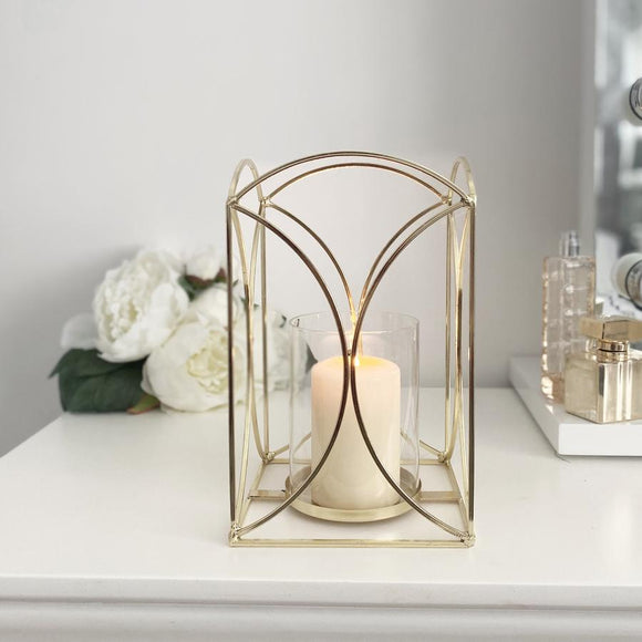 Vienna Gold Curved Candle Holder 18.5cm - Trendy Barn Interiors