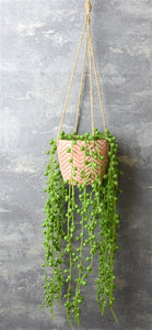 Hanging Green Faux Plant in a Cement Pot - Trendy Barn Interiors